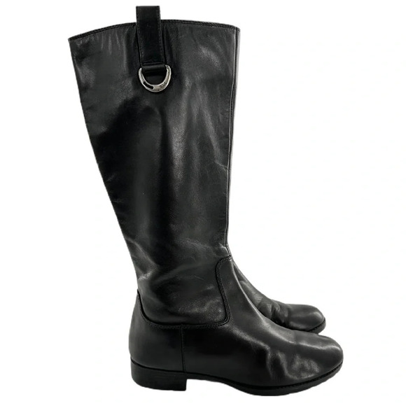 Lauren Ralph Lauren knee high boots 8 Sagira 2 black leather western equestrian